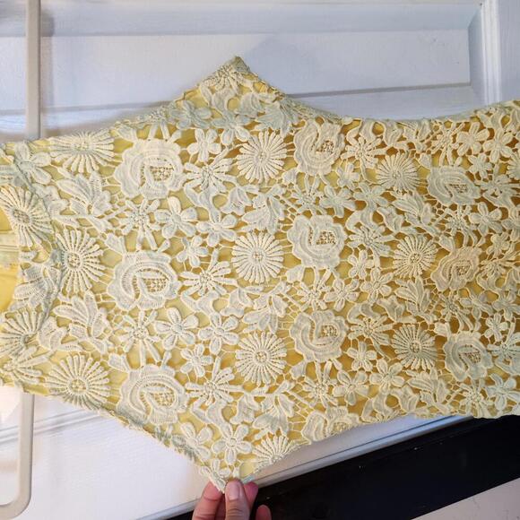 Yomiko Women's Yellow Lace Bodycon Dress- Size Small - Picture 3 of 7